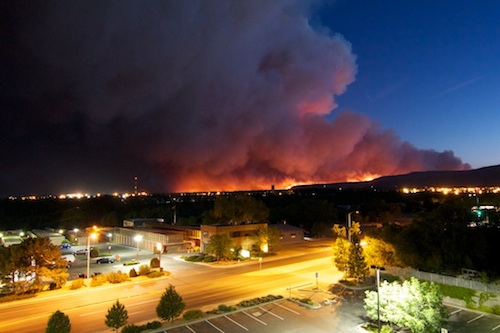 Las Conchas Fire, viewed from Los Alamos National Bank