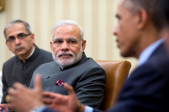 President Barack Obama talks with Prime Minister Narendra Modi of India during their bilateral meeting in the Oval Office, Sept. 30, 2014. (Official White House Photo by Pete Souza)